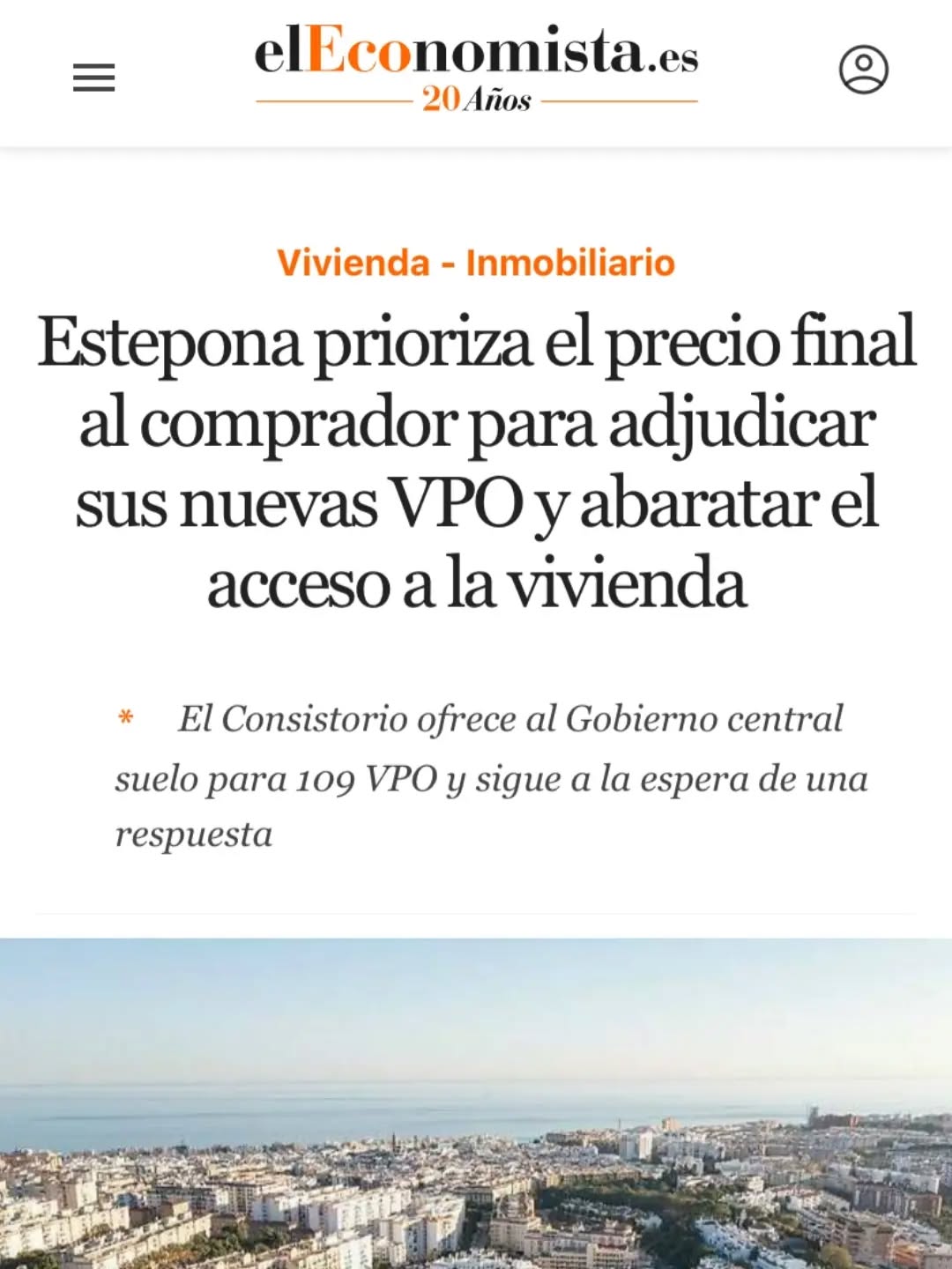 Mientras Estepona avanza en su plan para dotar a la ciudad de Viviendas de Protección Oficial (VPO),…